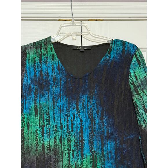 Calessa Knit Black and Turquoise Tunic, Size S - Picture 3 of 5